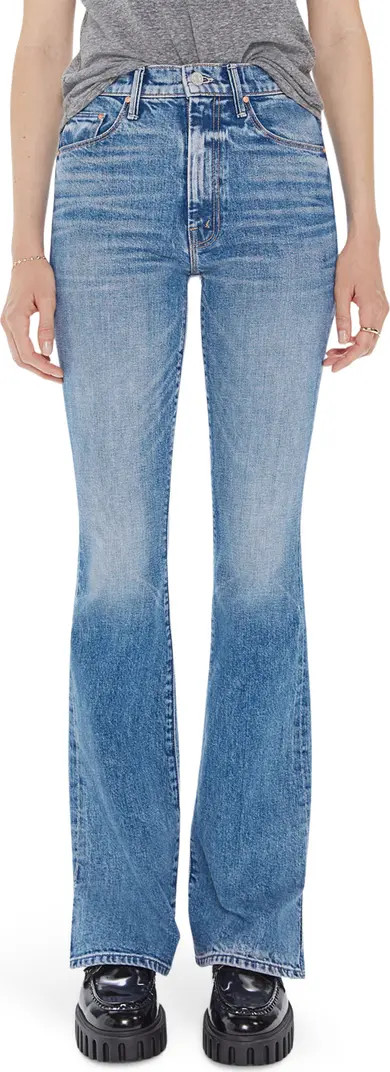 MOTHER High Waist Slit Hem Flare Jeans | Nordstrom | Nordstrom