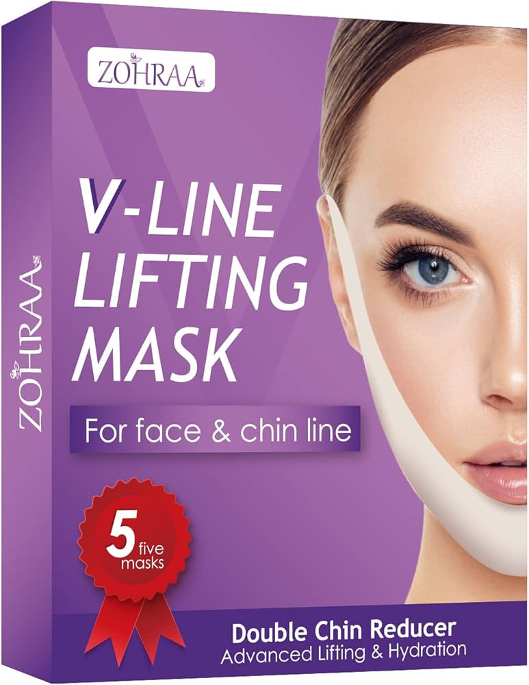 ZOHRAA V Line Shaping Face Masks V Line Lifting Mask Neck Lift Tape Hydrogel Collagen Mask Face T... | Amazon (US)