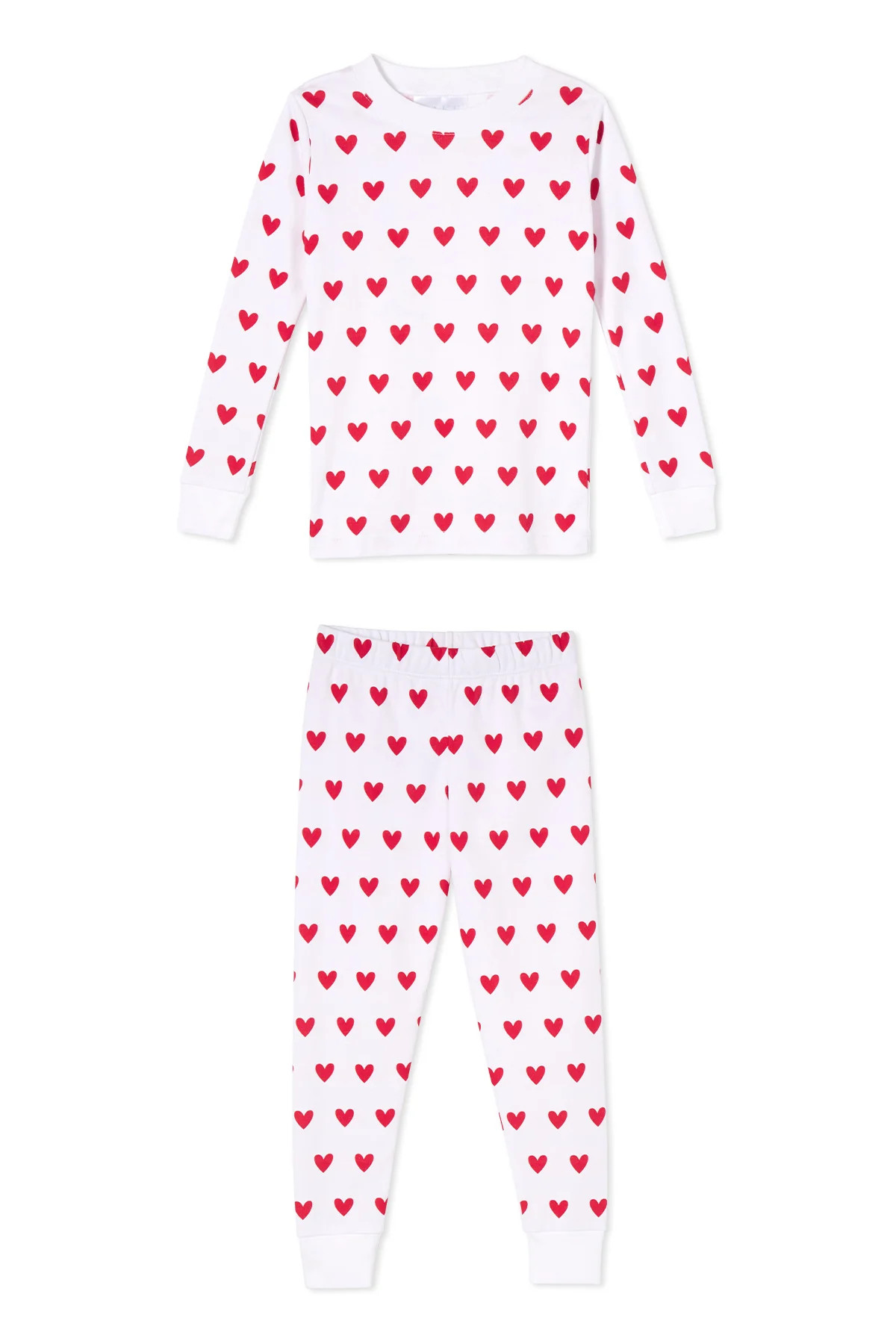 Kids Long-Long Set in Classic Red Heart | Lake Pajamas