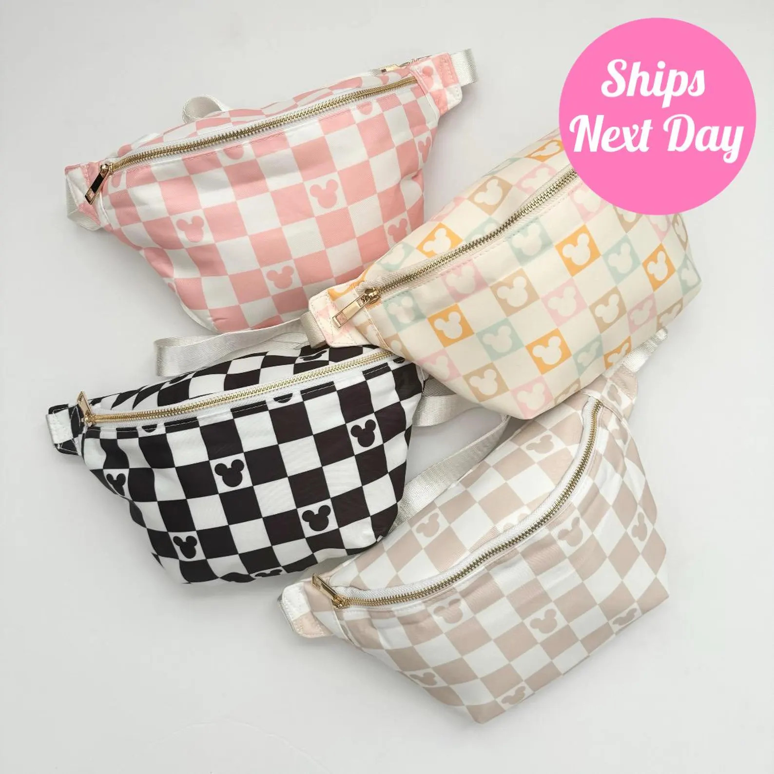 Disney Checkered Nylon Fanny Pack, Disneyland Belt Bag - Etsy | Etsy (Global)