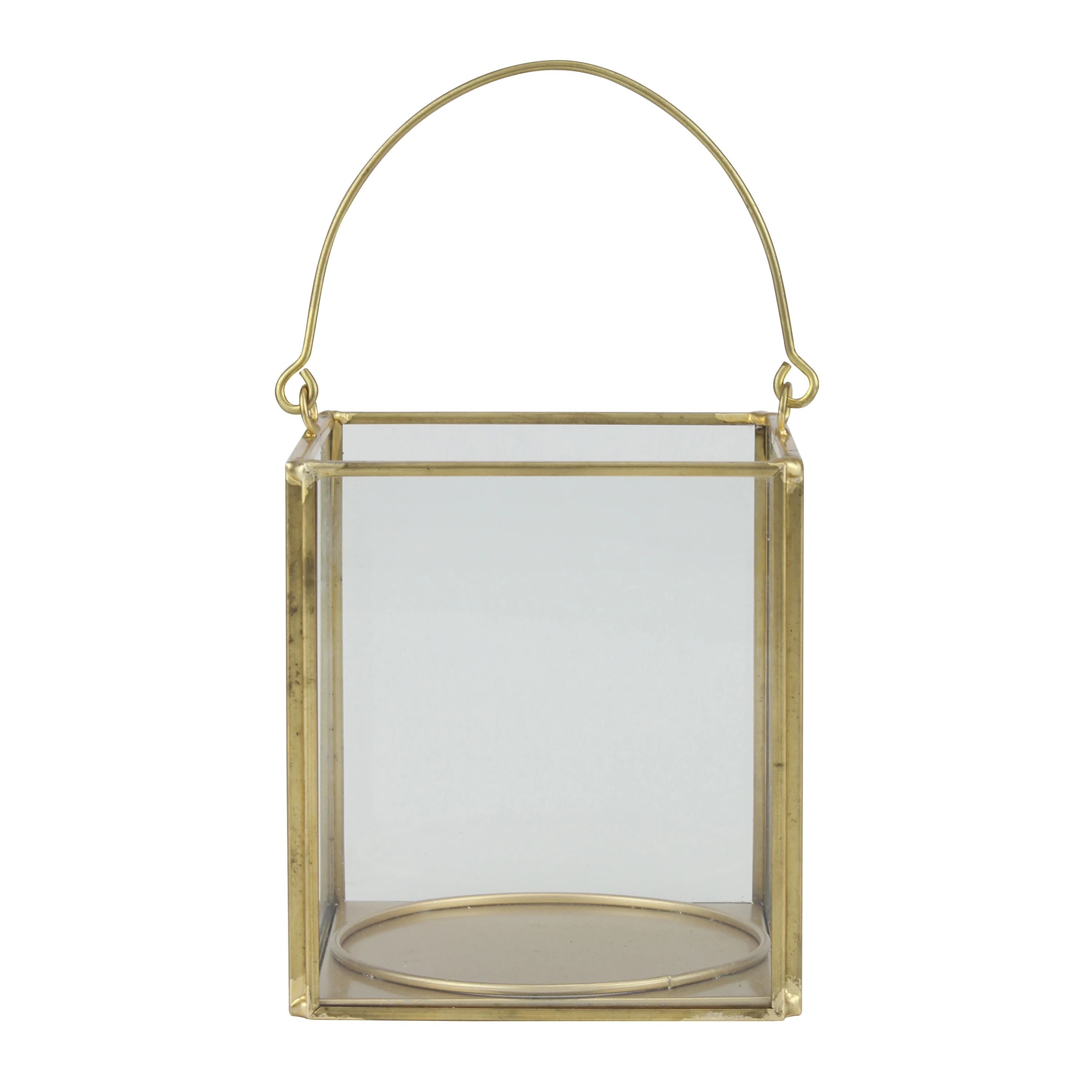 Better Homes & Gardens Decorative Small Gold Metal Lantern, Candle Holder - Walmart.com | Walmart (US)