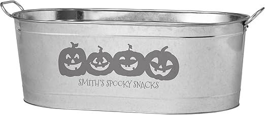 Let's Make Memories Personalized Beverage Tub - Halloween Party Décor - Candy Tub - Pumpkin | Amazon (US)
