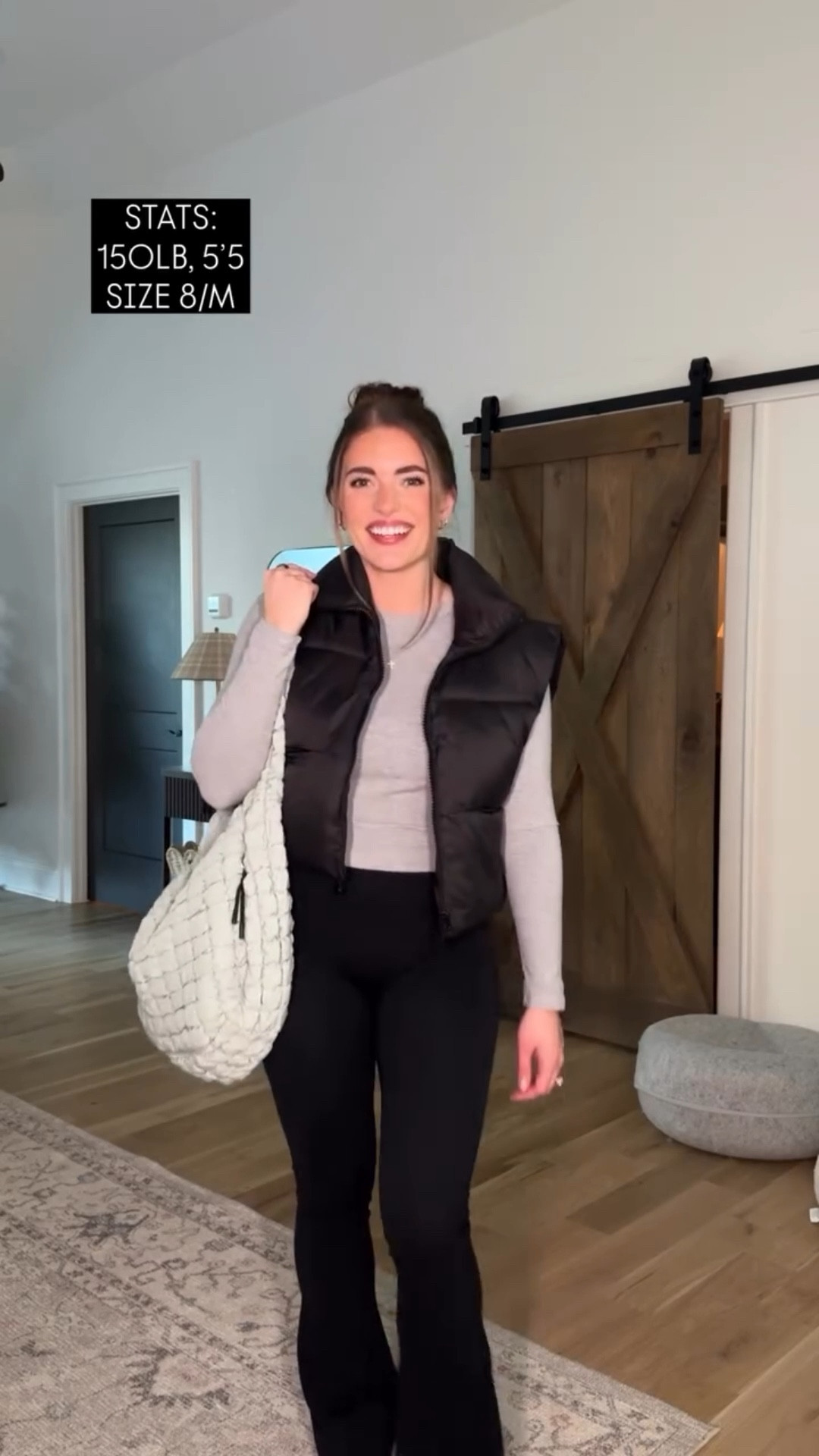 Fave flared leggings - hidden scrunch no front seam. TTS - M 32” I’m 5’5. Fave longe sleeve ribbed tee - sized up 1 to L. Fave cropped vest in black - size L. Sneakers TTS dolce vita vibes. My fave!! Lip color sugey girl lip stain liner + desire lip.

#LTKootd #LTKdayinmylife #LTKSaleAlert