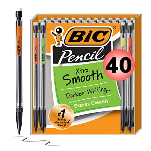 BIC Xtra-Smooth Mechanical Pencils With Erasers, Medium Point (0.7mm), 40-Count Pack, Bulk Mechan... | Amazon (US)