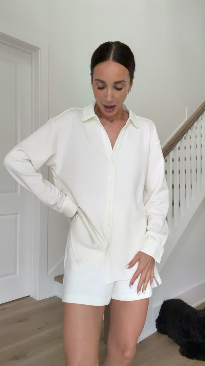 I'm wearing S in both.
Discount code ANNAMXSPANX.

all white outfit, white button down outfit, chic summer style, vacation outfit, resort chic, neutral outfit, classy casual look, annabrstyle

#LTKootd #LTKWorkwear #LTKOver40