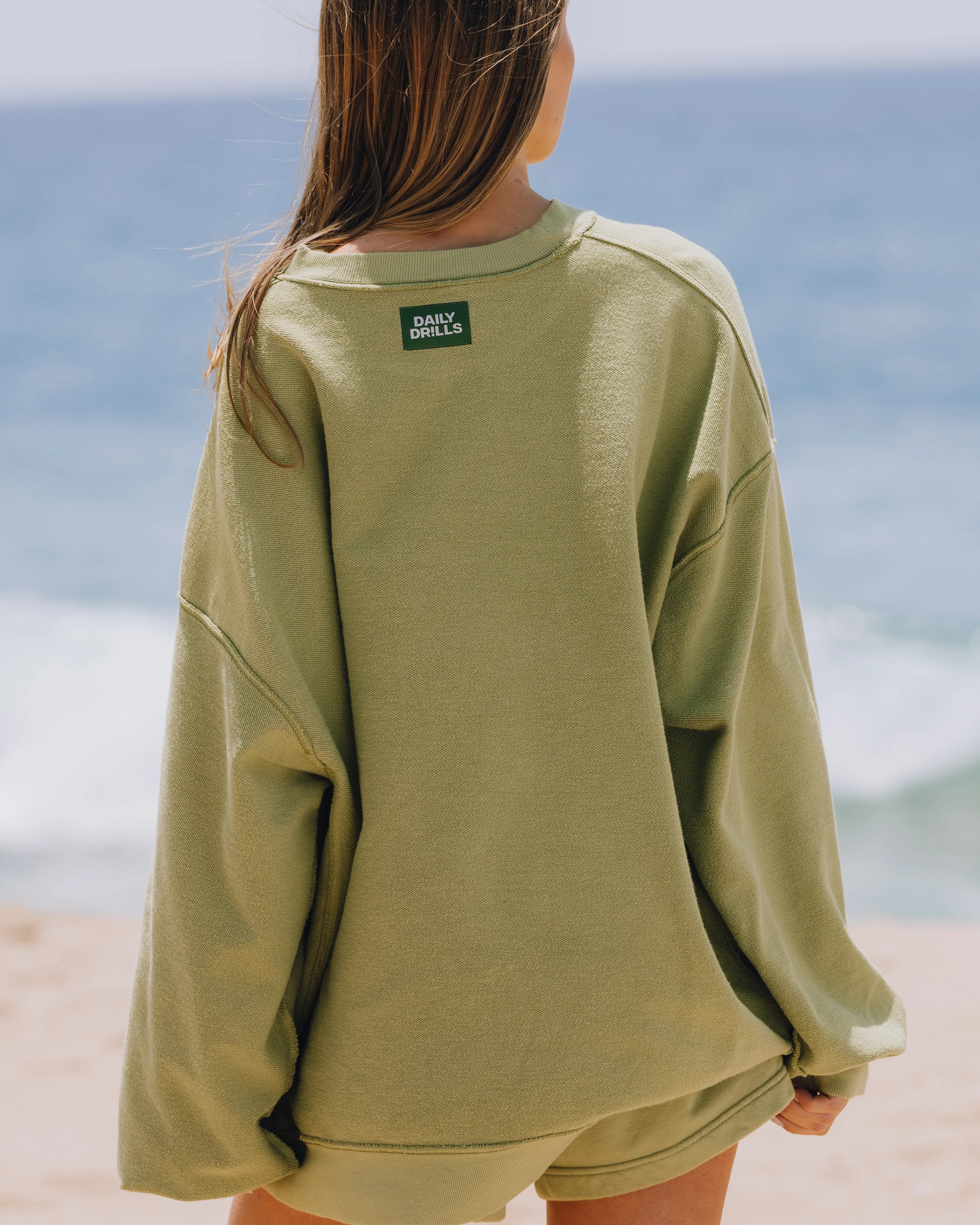 Oversized Vacation Crew - Matcha | Daily Drills LLC