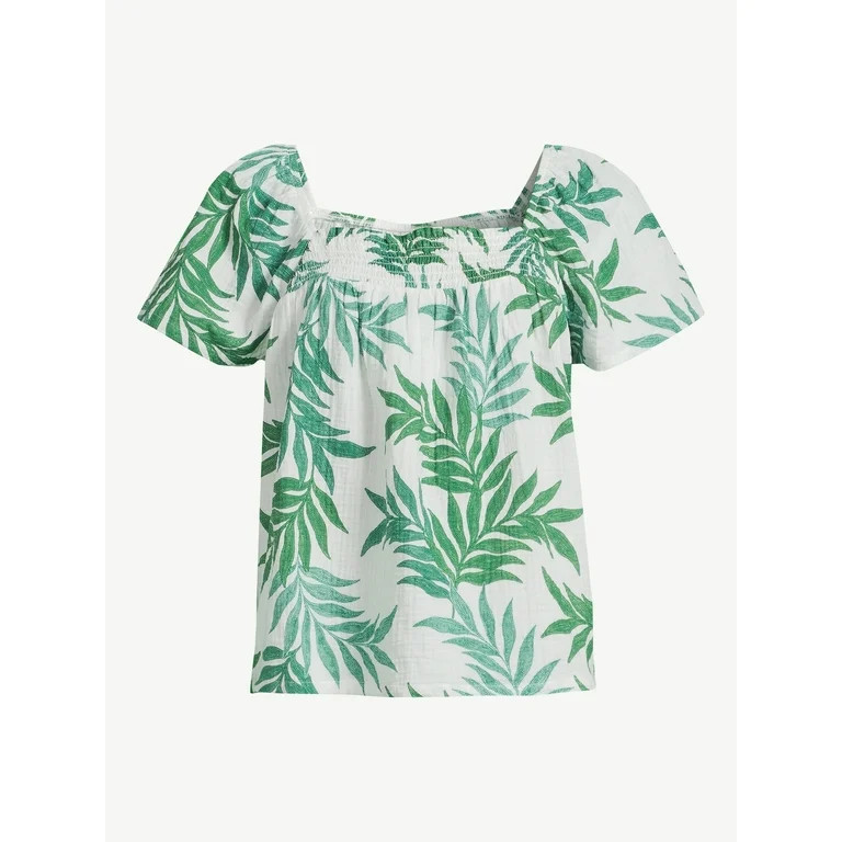 Joyspun Women's Puff Sleeve Gauze Sleep Top, Sizes S to 3X | Walmart (US)