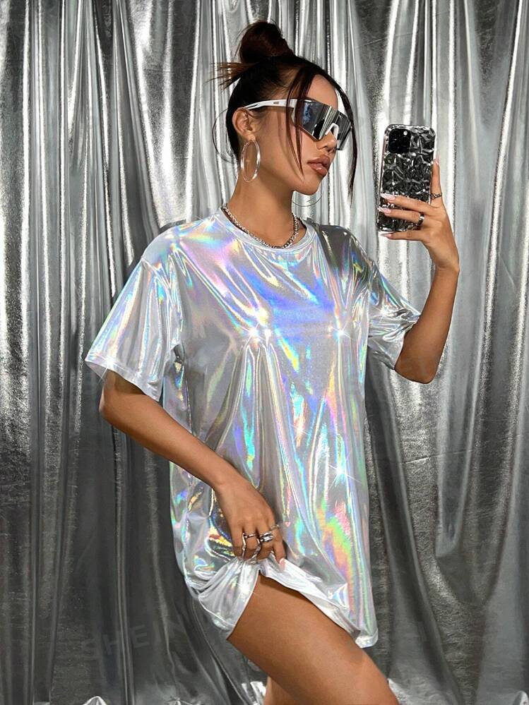 SHEIN ICON Oversized Gepolariseerd Bekleding T-shirtjurk | SHEIN