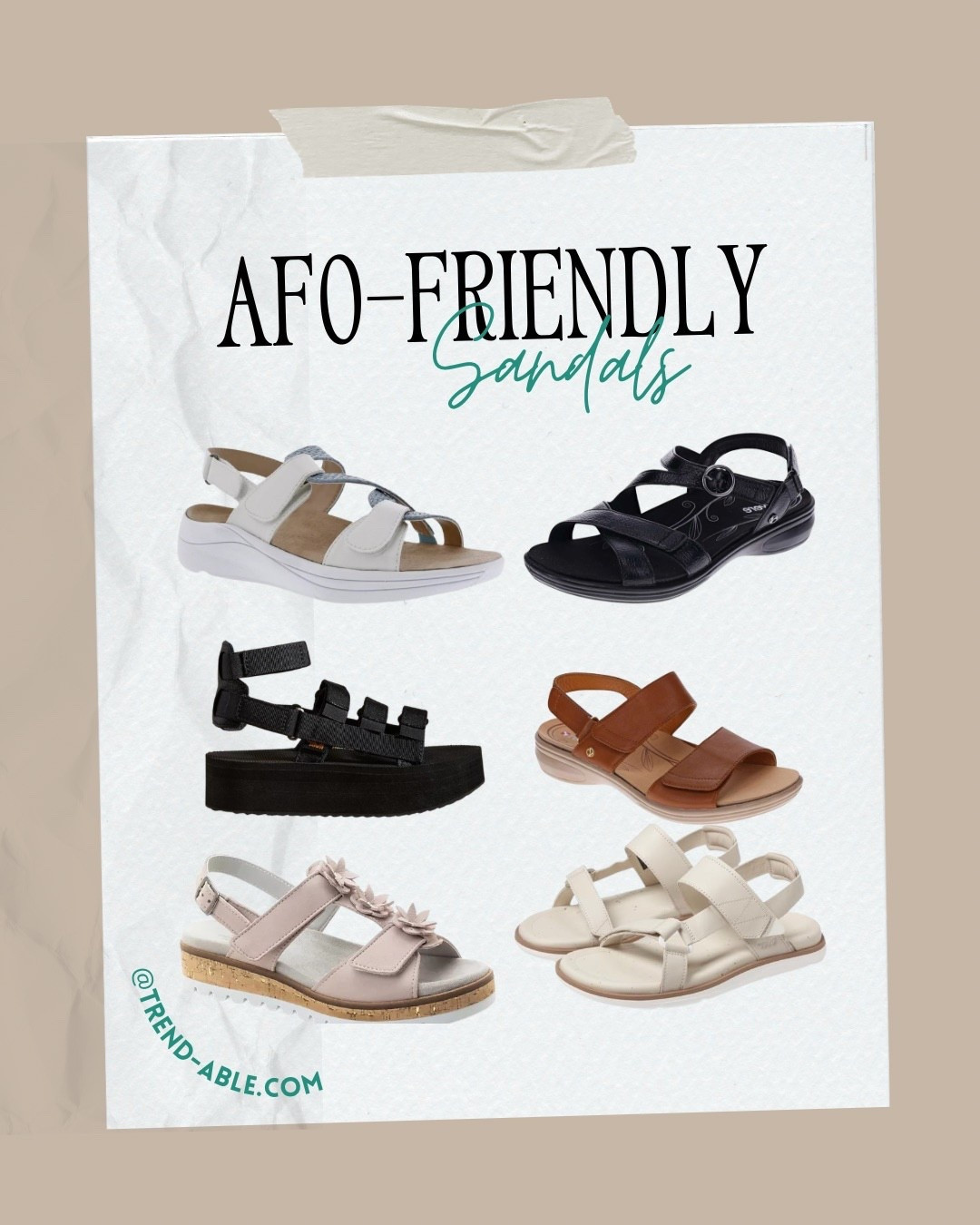 Afo-friendly sandals that will work with many types of leg braces. Wide-width, removable footbeds, wide toe boxes & non-skid soles. 

#AFO #Shoesforafos #Afofriendly #Widewidthsandals #Sandalsfororthotics #Over50style #comfortsandaks

#LTKSeasonal #LTKTravel #LTKOver40