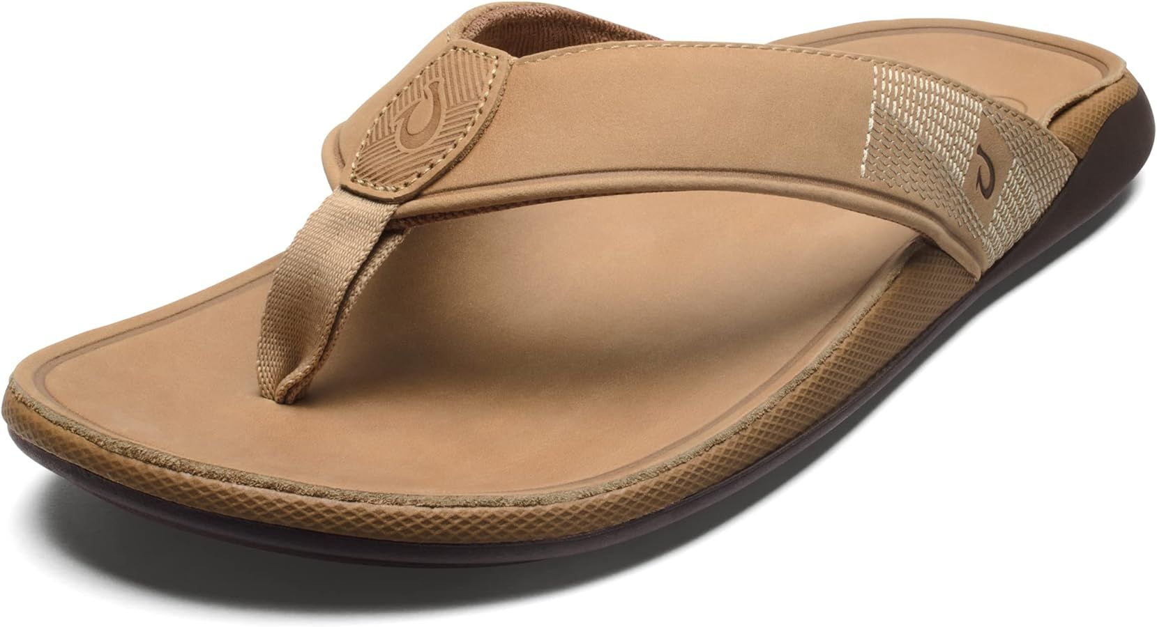 OLUKAI Tuahine Men's Beach Sandals, Quick Dry Flip-Flop Slides, Waterproof Full-Grain Leather & W... | Amazon (US)