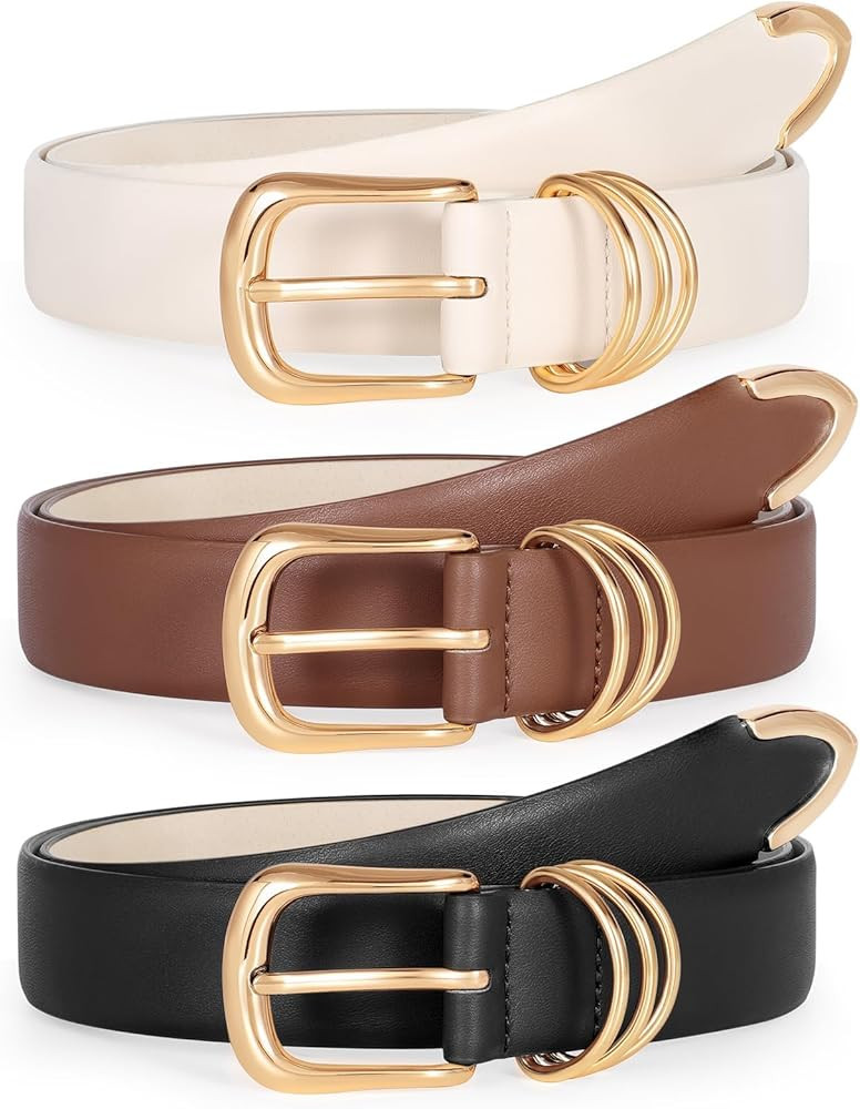 Women's Leather Belts for Jeans Dresses Ladies Waist Belt | Amazon (US)