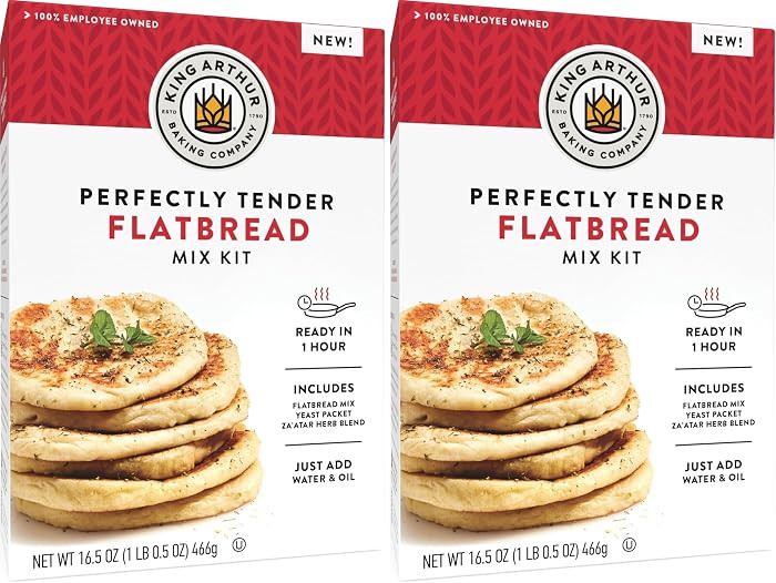 King Arthur Baking Company Perfectly Tender Flatbread Mix Kit 16.5 oz., Baking Mix - Ready in 1 h... | Amazon (US)
