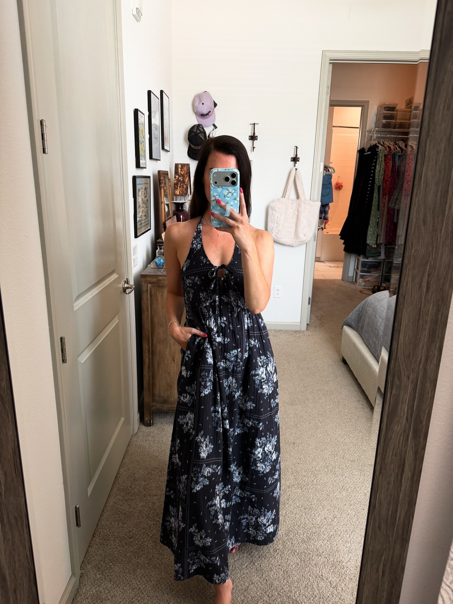 Navy blue dress // dresses under $50 // target finds // midi dress // summer // beach vacation // halter neck dress

#LTKgrwm #LTKSaleAlert #LTKootd