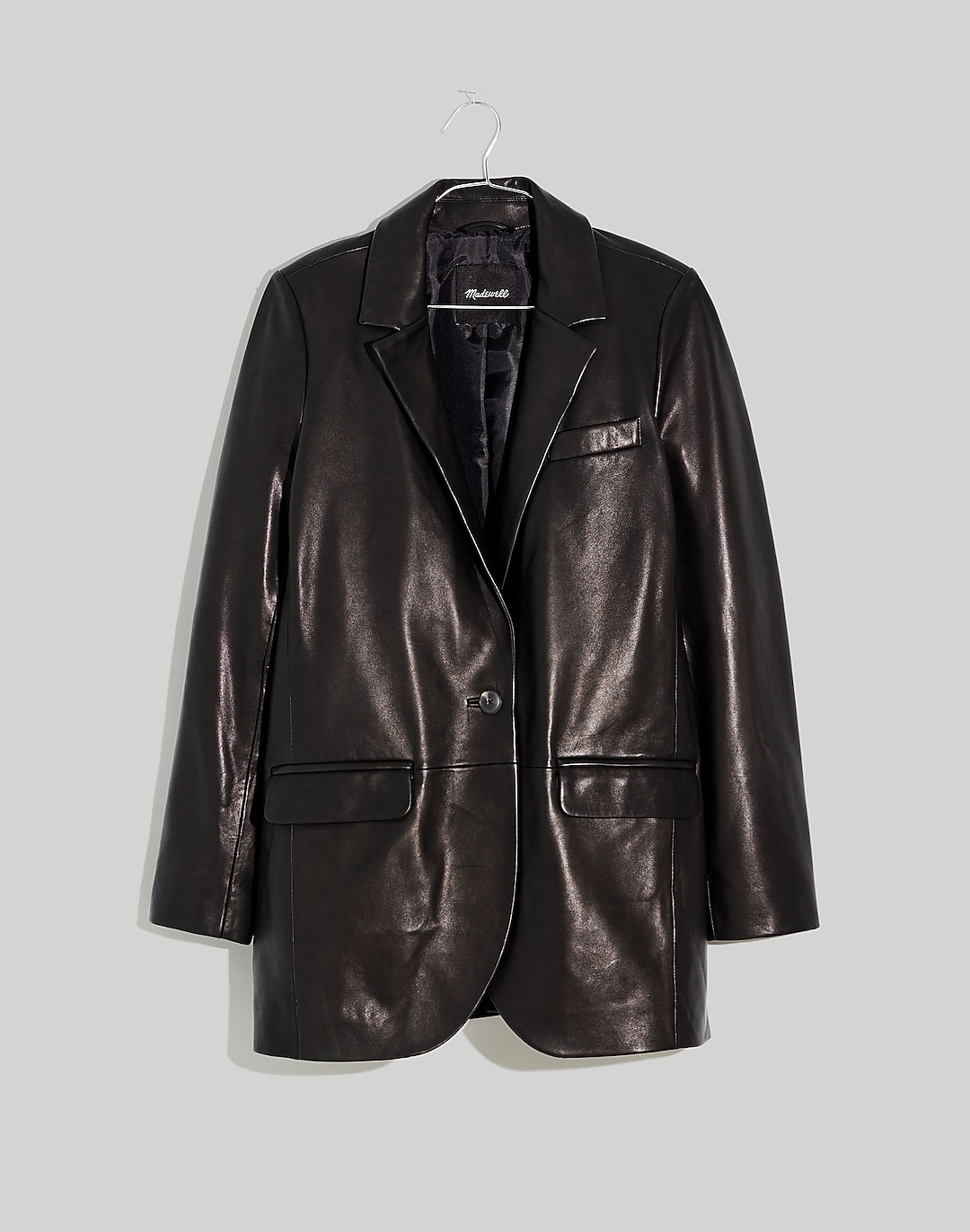 The Bedford Oversized Blazer in Leather | Madewell