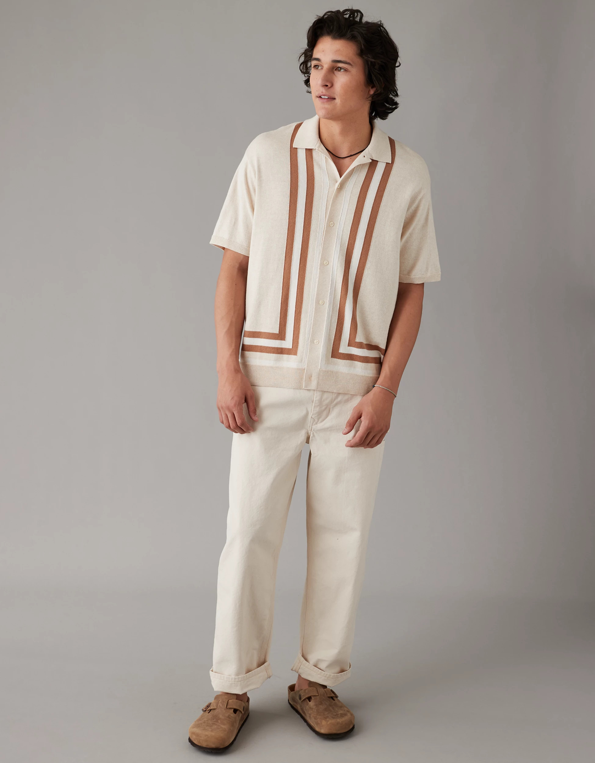 AE Weekend Button-Down Sweater Polo Shirt | American Eagle Outfitters (US & CA)