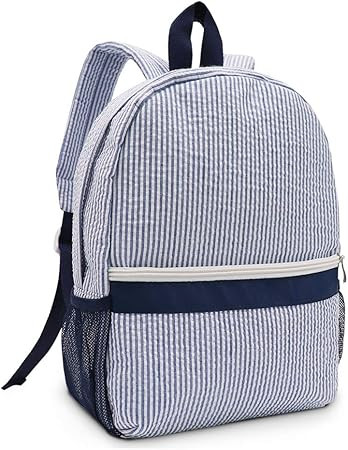 Seersucker Backpack Toddler with Pockets,Mini backpack for Preschool Kids,Kindergarten Kids Backp... | Amazon (US)