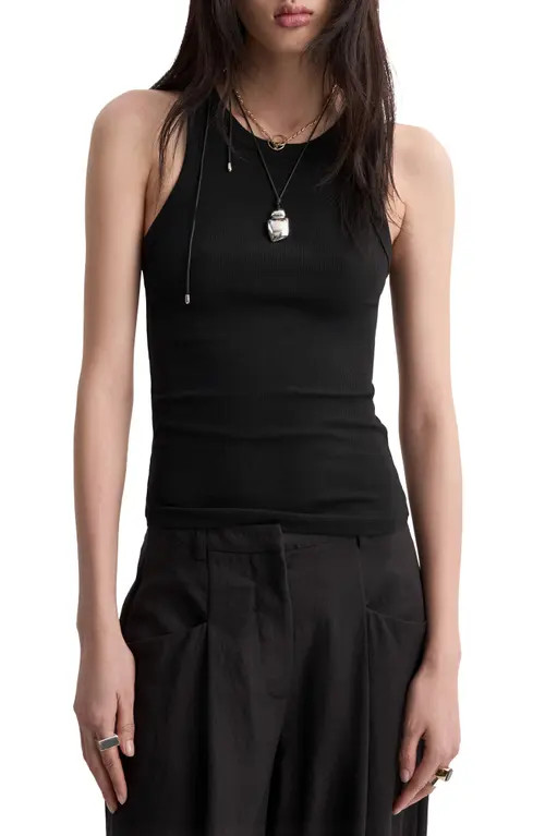 MANGO Straight Fit Lyocell Blend Wide Leg Pants in Black at Nordstrom, Size 8 | Nordstrom