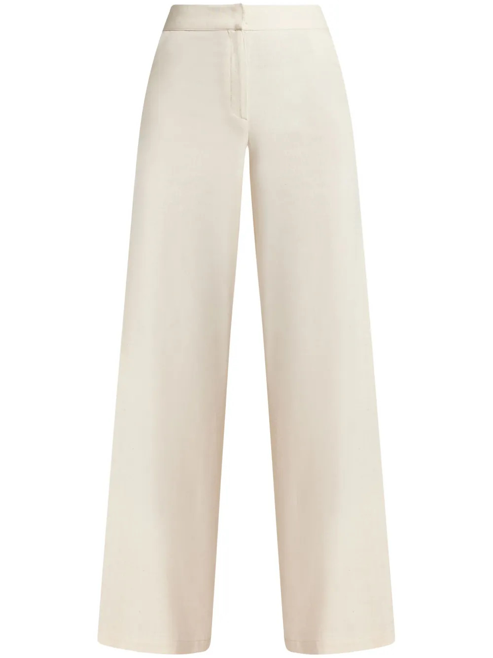 YASSMIN SALEH Solace wide-leg Linen Trousers - Farfetch | Farfetch Global