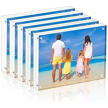 NIUBEE Acrylic Picture Frame 5x7, 20% Thicker Block Clear Double Sided Acrylic Photo Frames Frame... | Amazon (US)
