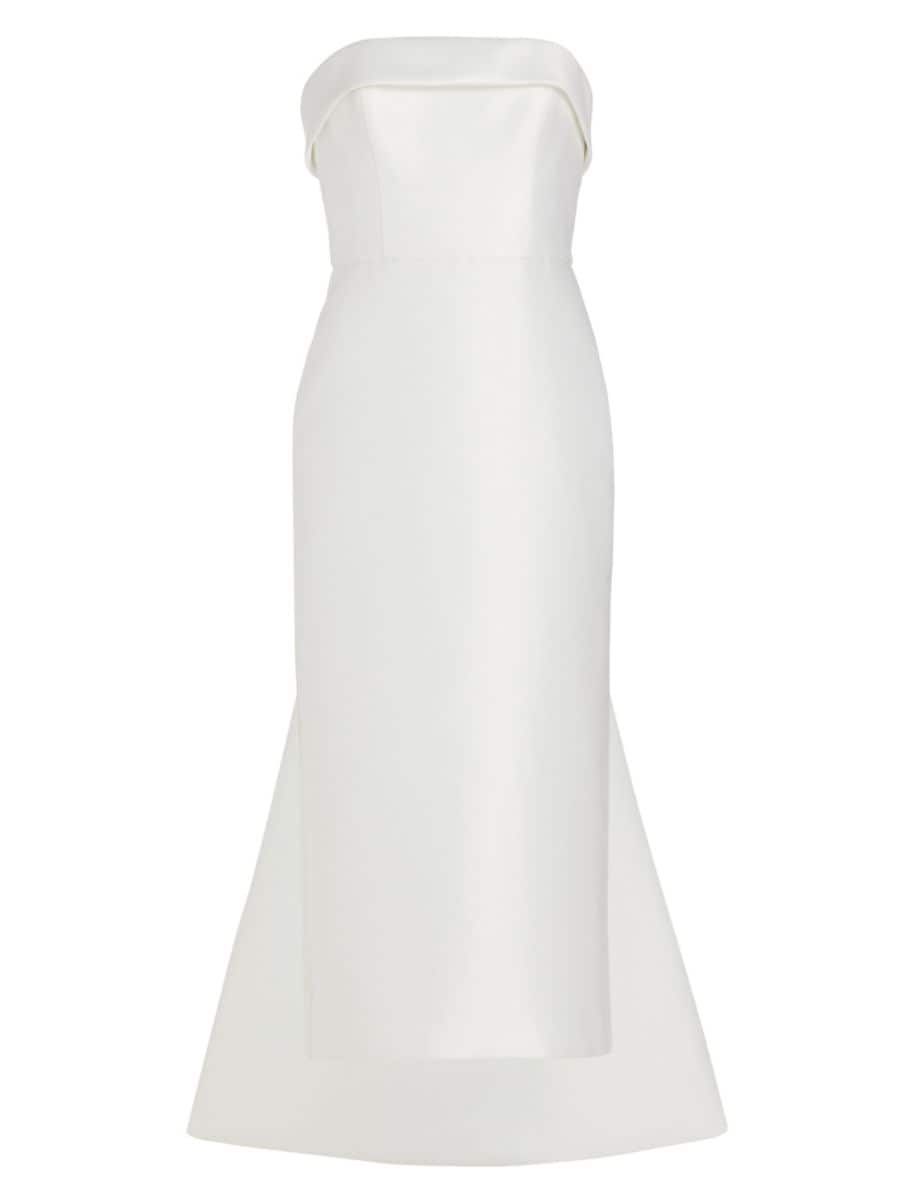 Mikado Satin Tea-Length Bridal Dress | Saks Fifth Avenue