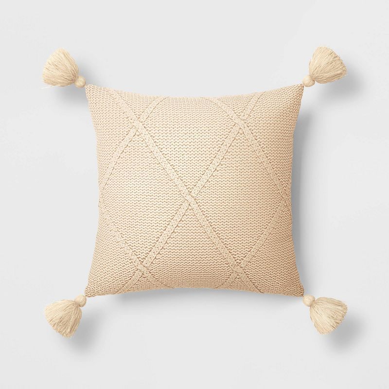 Metallic Knit Diamond Pattern Square Throw Pillow - Threshold™ | Target