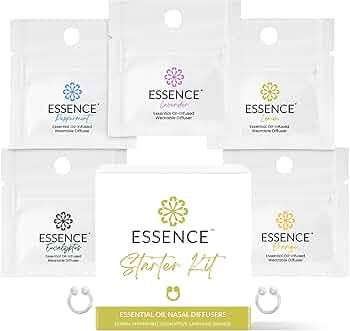 Essence Nasal Diffuser Starter Kit \u2013 Essential Oil Silicone Nose Ring Inhalers for Beginners... | Amazon (US)