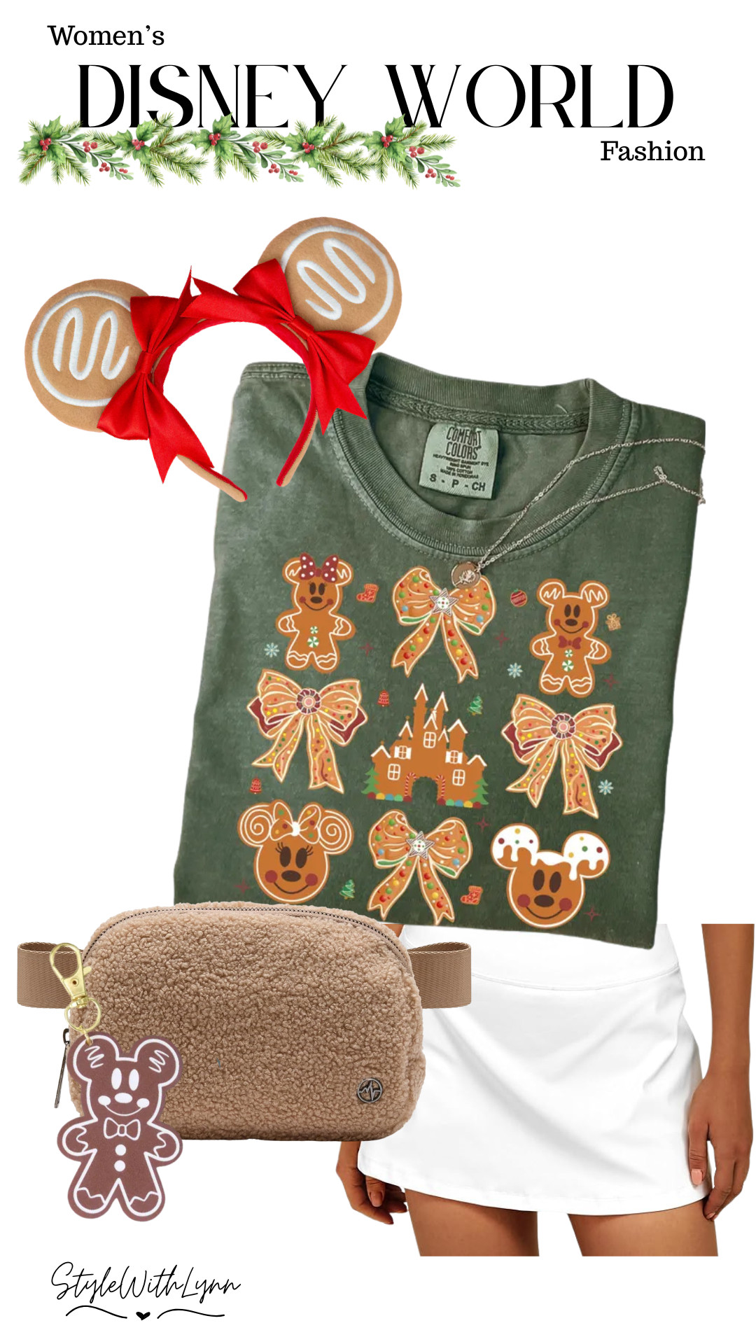 Gingerbread everything for the holidays at Disney World! 🤎🎄
This cozy and festive outfit is perfect for Magic Kingdom strolls, Christmas parades, and all the sweet holiday photos. The gingerbread tee paired with a white skort and sherpa belt bag is comfy, cute, and park-day approved!

Linked all the details for easy shopping! From the gingerbread Minnie ears to the matching accessory charm. ✨
Follow @stylewithlynn for more Disney holiday outfit inspo!



Disney World Christmas outfit, women’s Disney Christmas outfit, gingerbread Disney outfit, Disney gingerbread tee, Disney holiday fashion, Disney World holiday style, Disney park outfit women, Christmas Disney outfit ideas, Mickey gingerbread shirt, Minnie gingerbread ears, Disney Christmas aesthetic, holiday Disney park outfits, Disney World winter outfits, Disney Christmas 2025 style, comfy Disney park outfit, cute Disney outfit ideas, Magic Kingdom Christmas fashion, women’s theme park outfits 

 #LTKHoliday #LTKSeasonal #LTKTravel