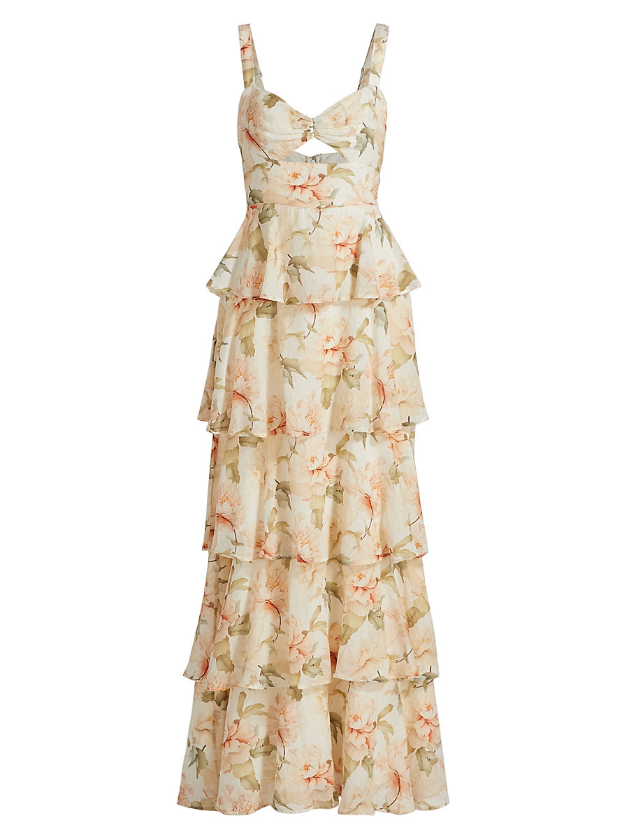 Women's Phillipa Tiered-Ruffle Maxi Dress - Soft Peony - Size 0 | Saks Fifth Avenue