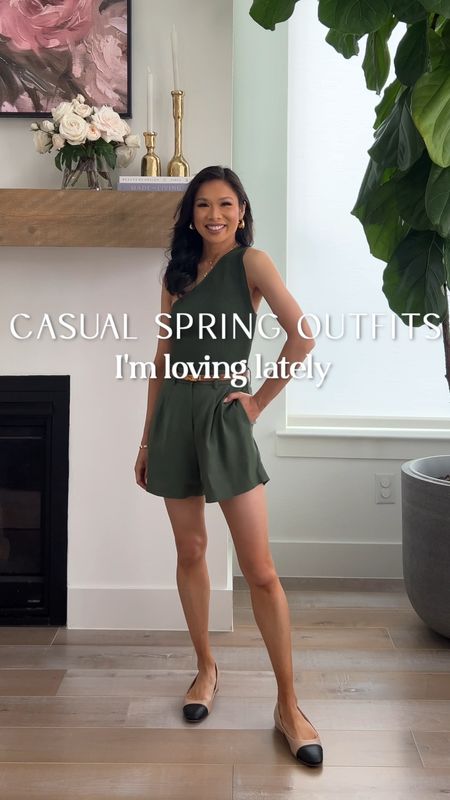Casual spring outfits I am loving! Including romper, tailored shorts, skirts and more. Almost all items I’m wearing a XXS and 00. Perfect for going into summer, too! 

#LTKStyleTip #LTKSeasonal
