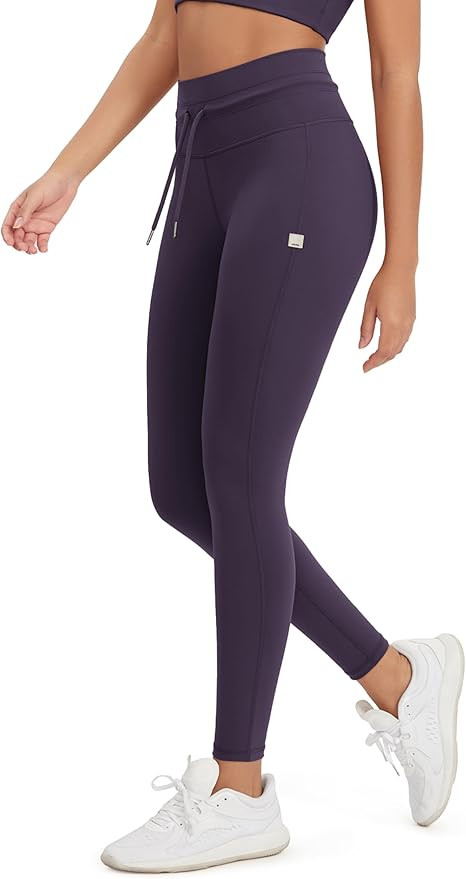 ODODOS Women's Drawstring Tie Daily Leggings 25" / 28" High Waist Workout Yoga Pants | Amazon (US)