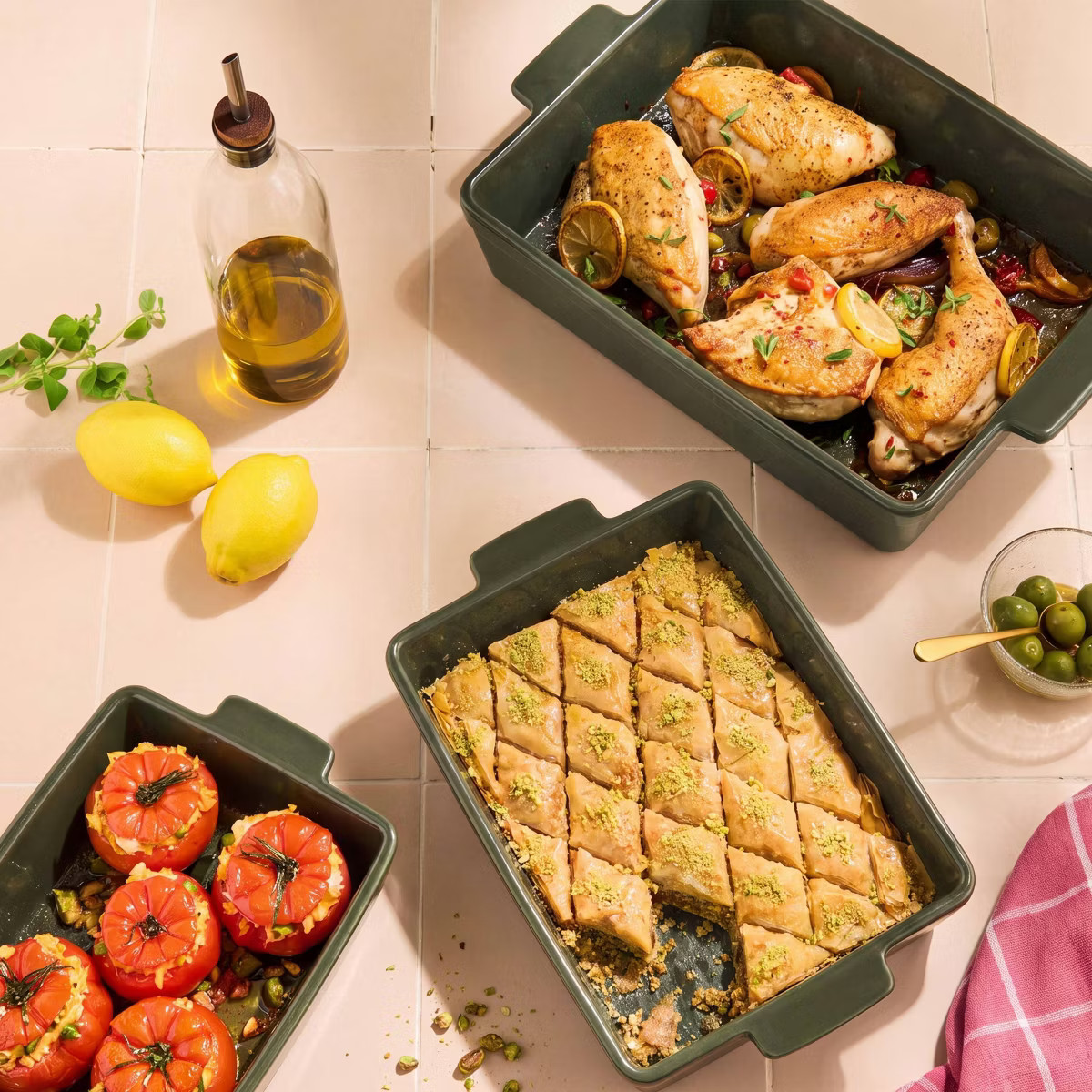 3pk Stoneware Baking Dishes Red - Figmint™ | Target