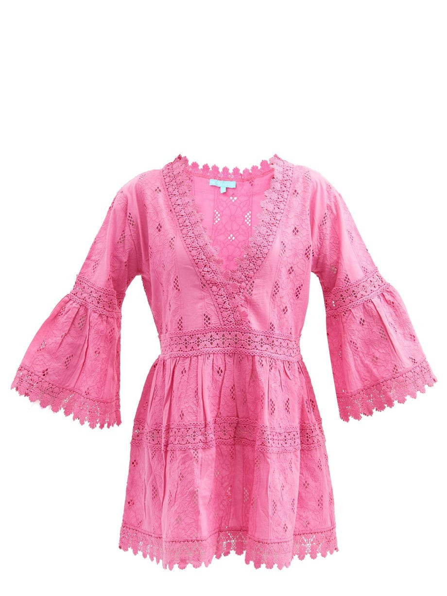 Victoria lace-insert embroidered cotton dress | Melissa Odabash | Matches (US)