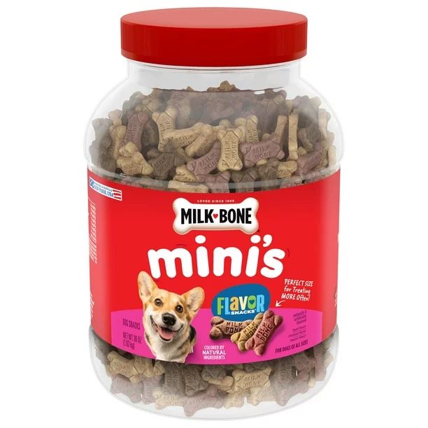 Milk-Bone Flavor Snacks Mini Dog Biscuits, Flavored Crunchy Dog Treats, 36 oz. | Walmart (US)