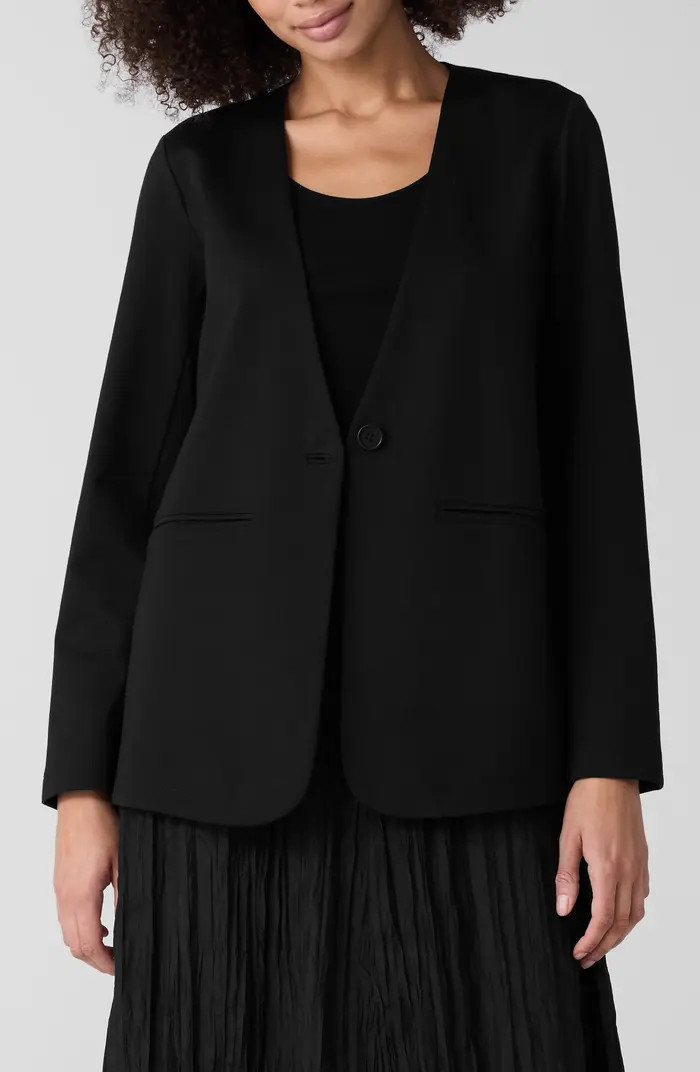 V-Neck Ponte Longline Jacket | Nordstrom
