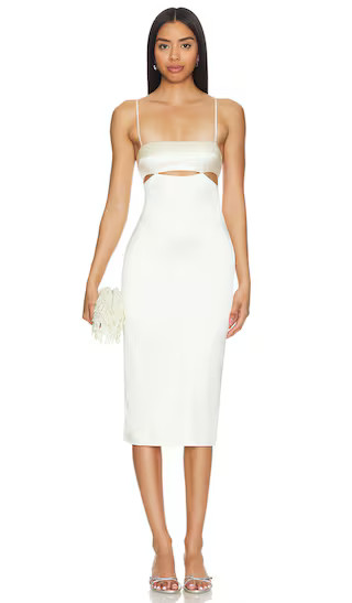 Perez Midi Dress in Ivory | Summer Midi Dress Summer Dresss Midi Cocktail Dress Midi Cocktail Dress | Revolve Clothing (Global)