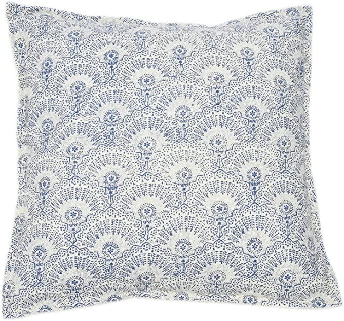 Creative Co-Op Cotton Pattern and Flanged Edge Pillow, 20" L x 20" W x 2" H, Multicolor | Amazon (US)