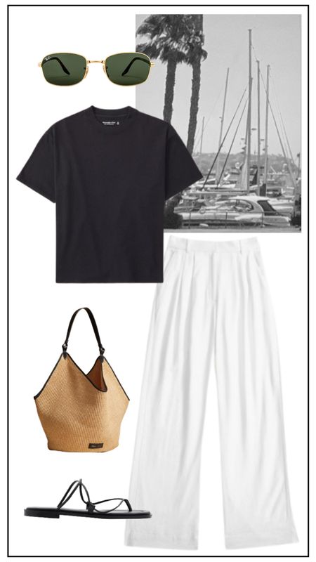 Beach Outfit // Trouser Pants // Woven Beach Bag

#LTKSeasonal #LTKstyletip #LTKtravel