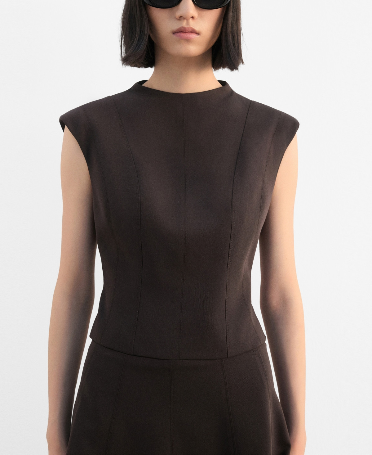 Mango Women's Wide Straps Fitted Top - Chocolate | Macy's
