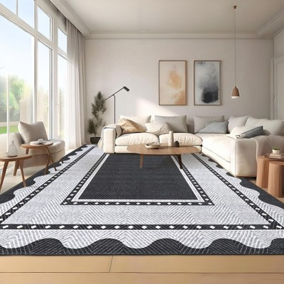 Modern Border Area Rug 5x7,Machine Washable Low Pile Pet Friendly Foldable,Stain Resistant Floor Cover for Bedroom Kitchen Living Room | Target