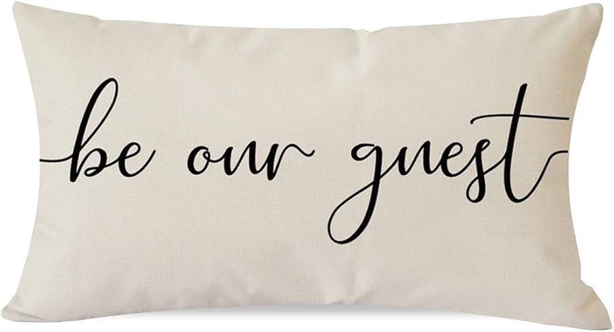 PANDICORN Farmhouse Throw Pillow Cover 12x20 Inch Be Our Guest Pillow Cover Burlap Rustic Decorat... | Amazon (US)