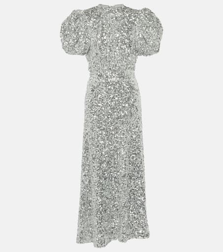 Puff-sleeve sequined midi dress | Mytheresa (US/CA)