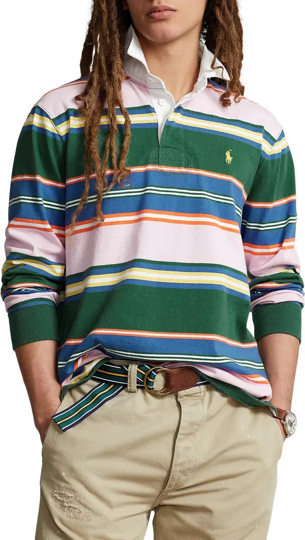 Polo Ralph Lauren Classic Fit Stripe Cotton Rugby Shirt | Nordstrom | Nordstrom