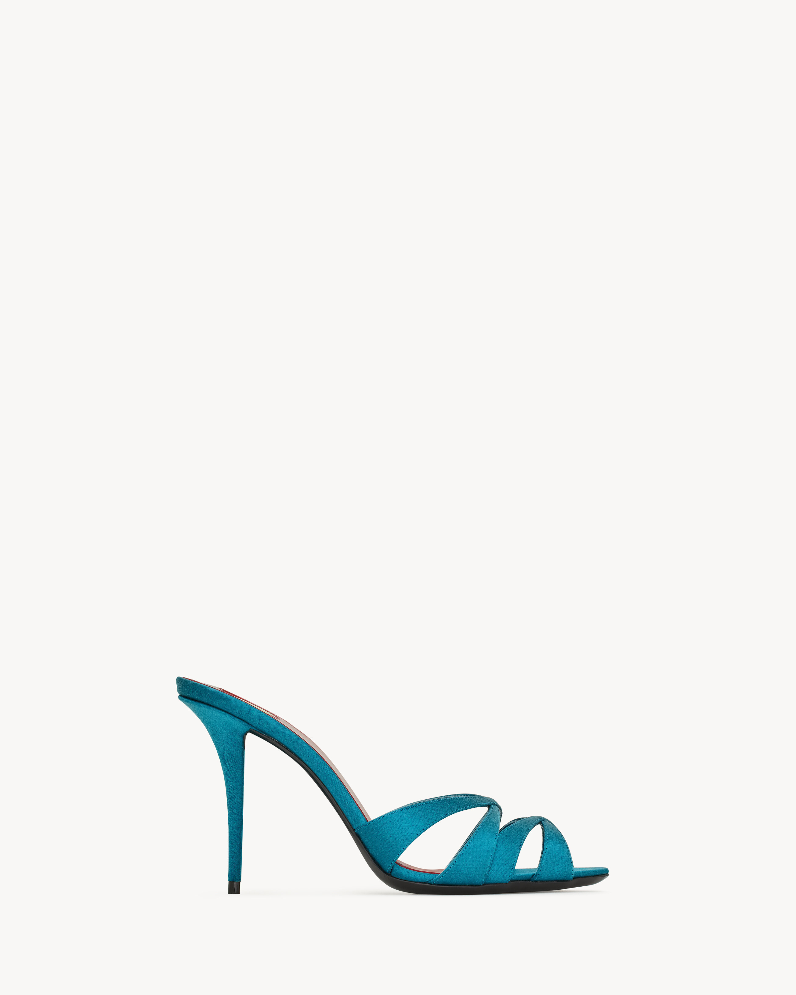 Saint Laurent Chandelle Mules In Satin Crepe - Blue - Women - 37.5 | Saint Laurent Inc. (Global)