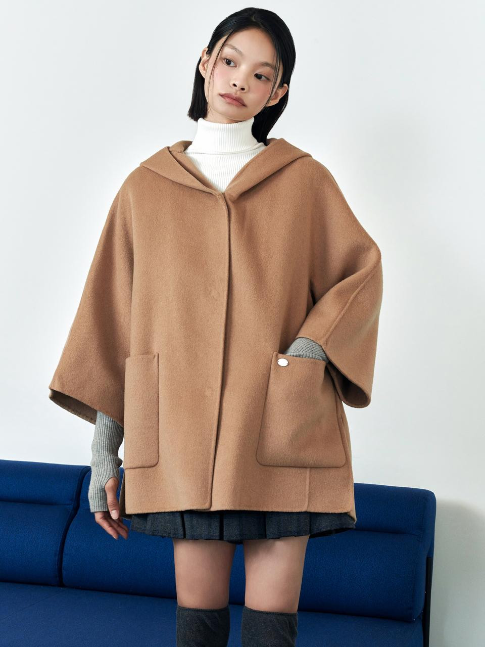 (Hand) Hooded Cape Half Coat AQ4WTA63 | W Concept (US)