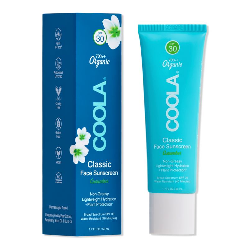 COOLAClassic Face Organic Sunscreen Lotion SPF 30 Cucumber | Ulta