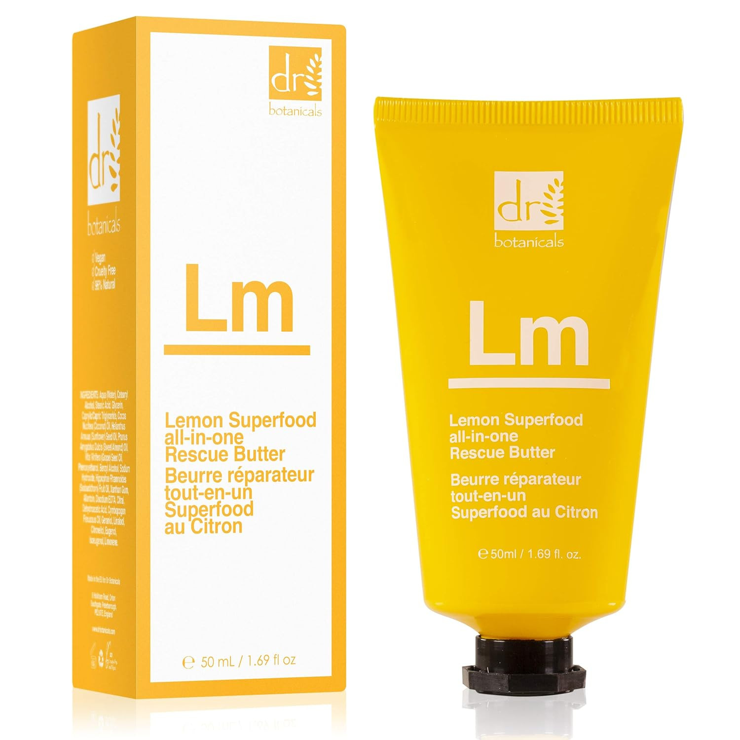 Dr Botanicals Lemon Superfood body butter for face, hands & body with Shea butter, Almond Oil, Co... | Amazon (US)