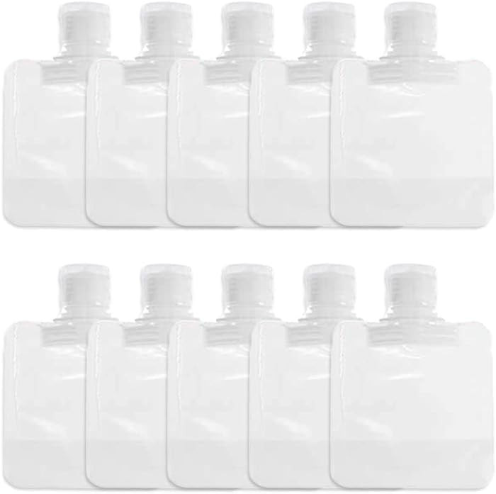 10Pcs Transparent Portable Fluid Packing Bags, Lotion Shampoo Shower Gel Squeezable Bags (30ml), ... | Amazon (US)