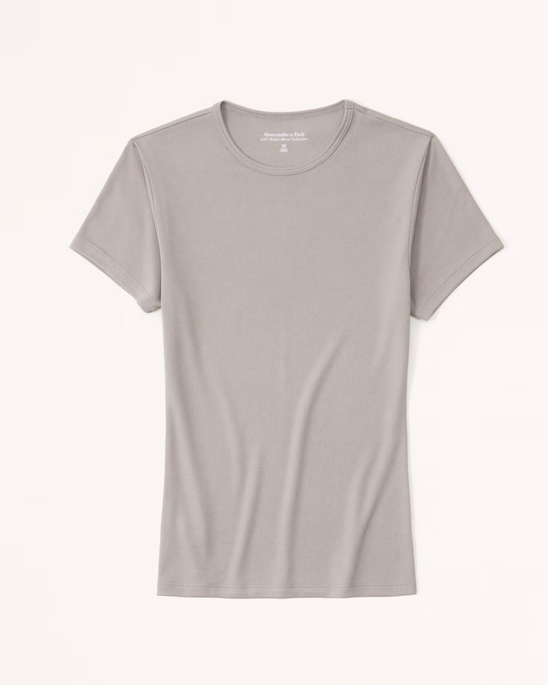 Sandwash Rib Tuckable Baby Tee | Abercrombie & Fitch (US)
