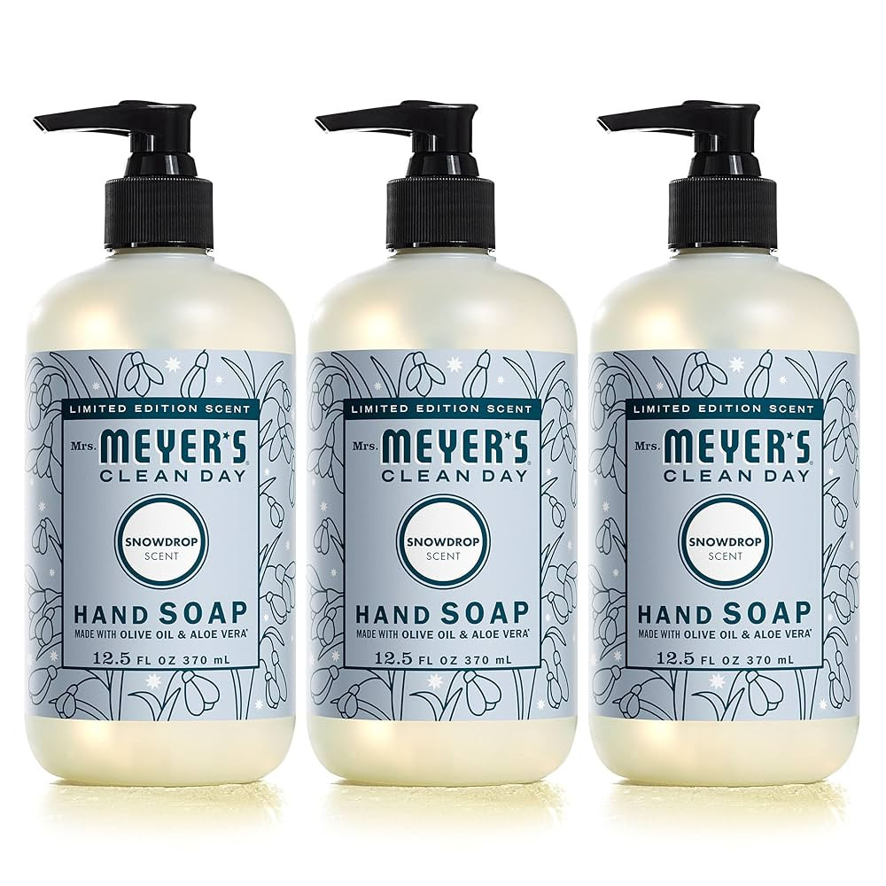MRS. MEYER'S CLEAN DAY Hand Soap, Made with Essential Oils, Biodegradable Formula, Snowdrop, 12.5... | Amazon (US)