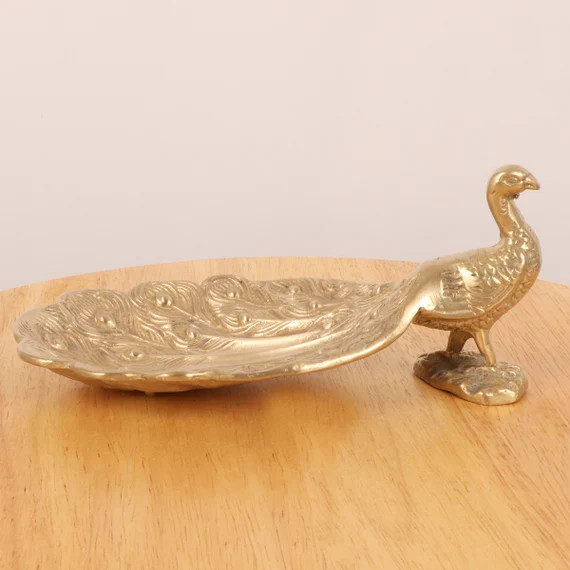 Tray / soap bowl / plate with a peacock design || Bird sculpture || Detailed design || Vintage so... | Etsy (US)